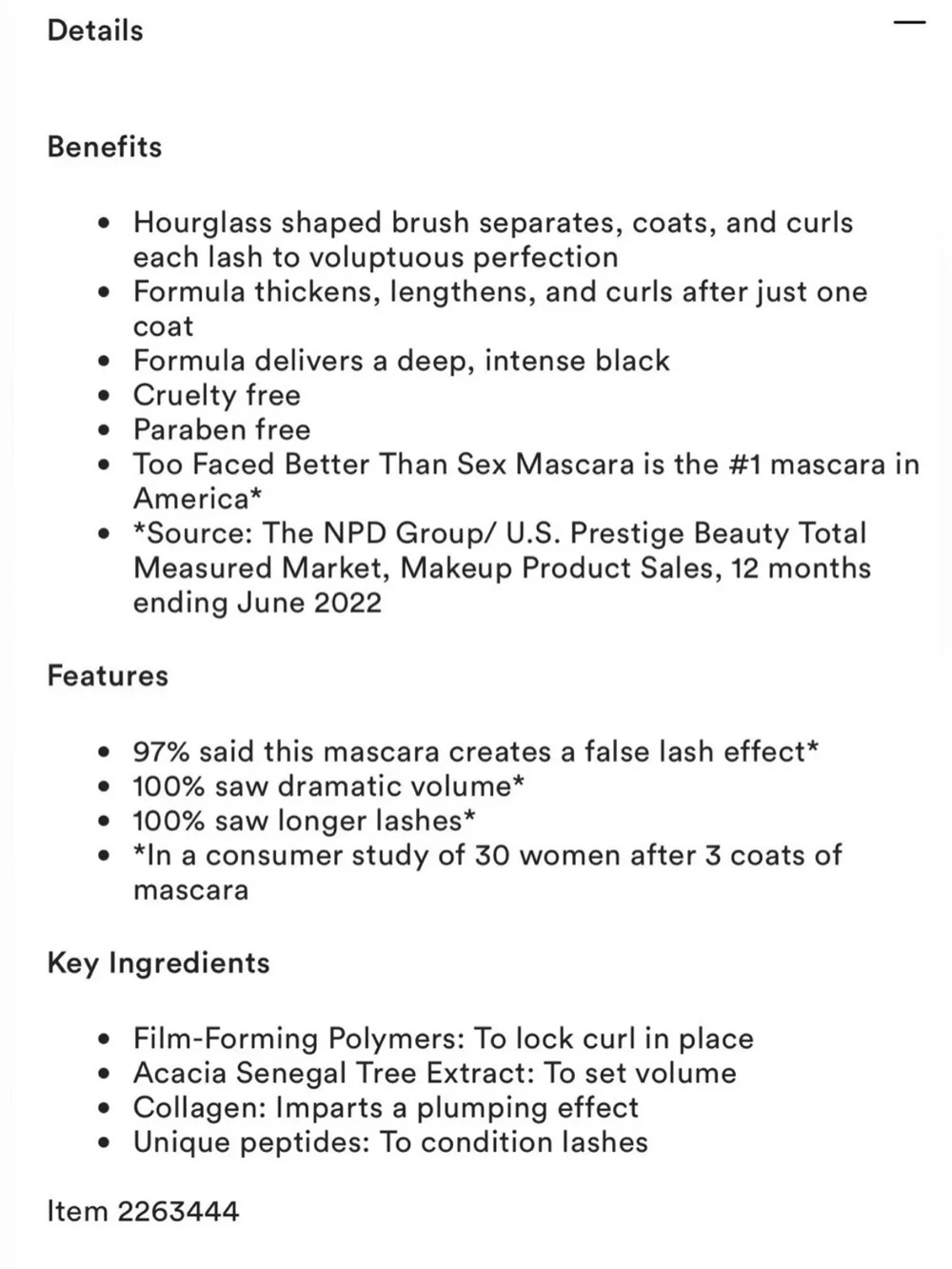 Too Faced volumizing mascara